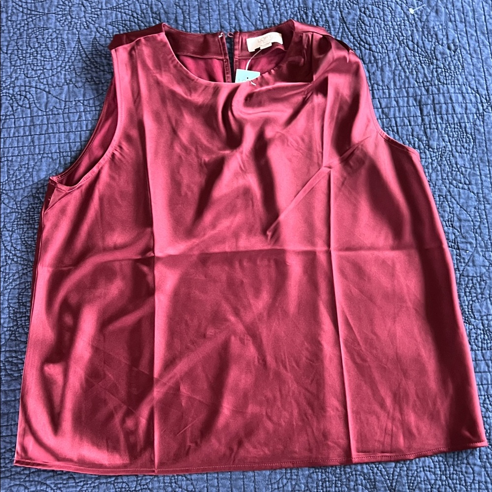 LOFT Sleeveless Burgundy Blouse